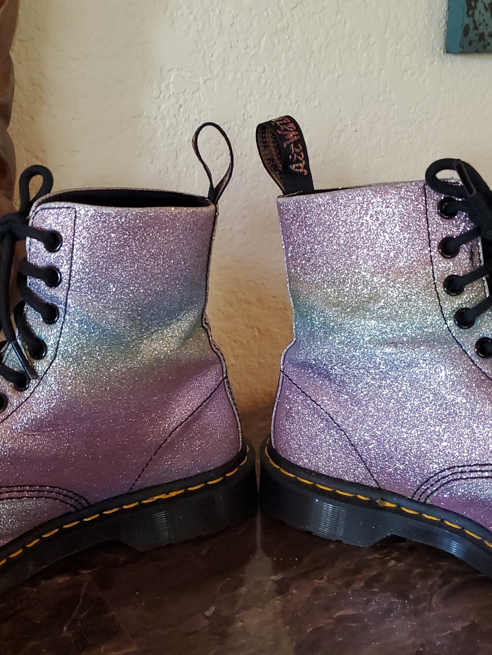 Dr Martens Glitter Pastel Rainbow Pascal Boots - Picture 5 of 15